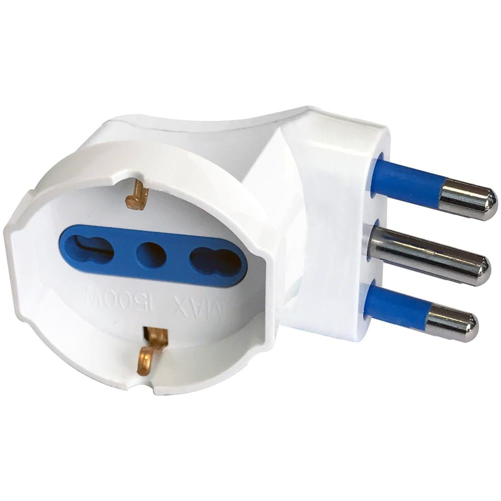 Adattatore Spina 16a Prese Bipasso / schuko 90 Bianco - Foto 1