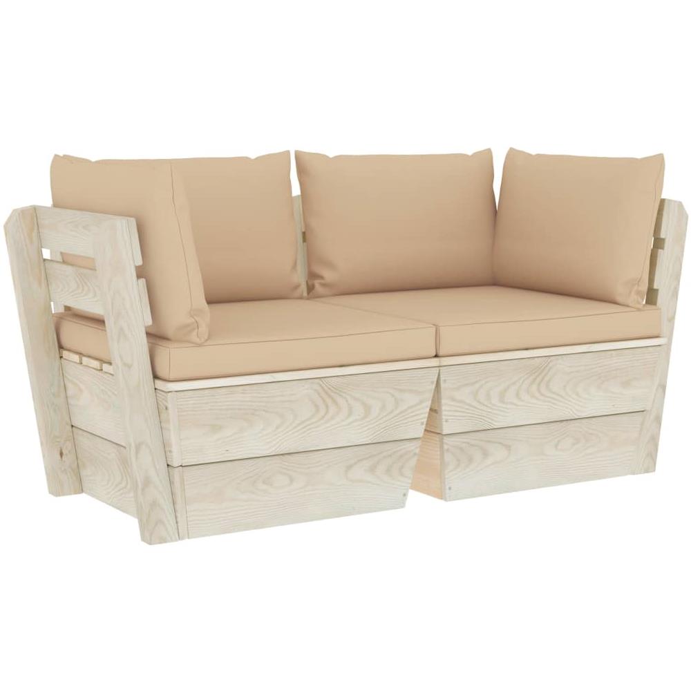 Divano Da Giardino A 2 Posti Su Pallet Con Cuscini Legno Abete - Foto 1