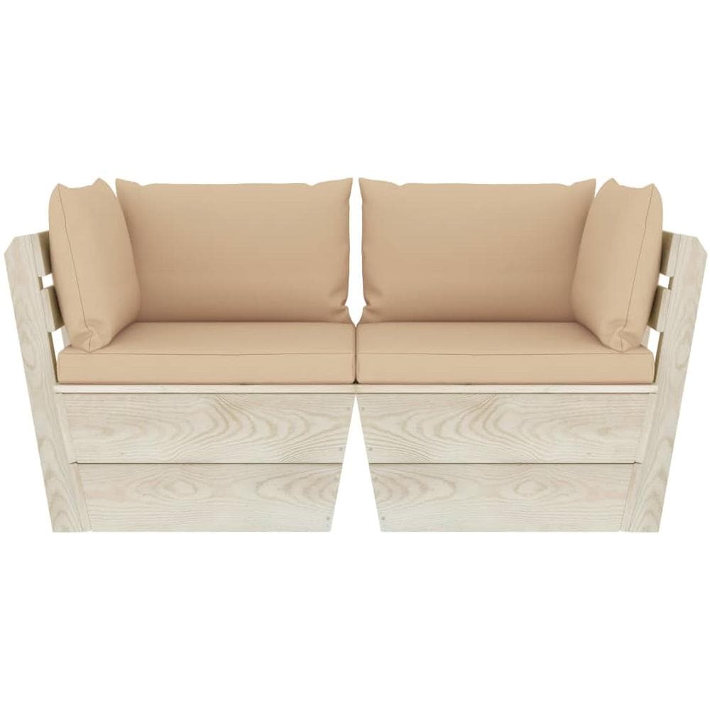 Divano Da Giardino A 2 Posti Su Pallet Con Cuscini Legno Abete - Foto 2