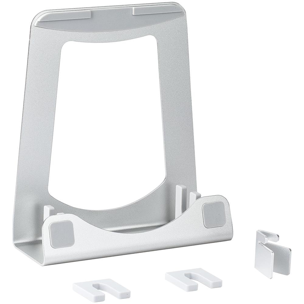 Supporto per pc portatile - 2-in-1 Rialzo per laptop o supporto verticale - Ideale per Ultrabooks e MacBook Pro /Air - Stand ergonomico angolato per notebook per ufficio - argento, alluminio - Foto 7