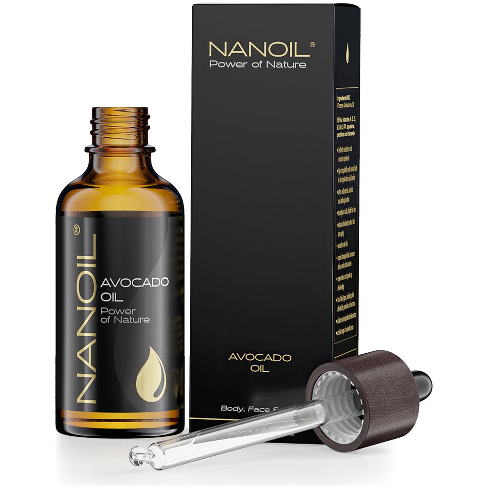 Avocado Oil - Olio Di Avocado Naturale, Spremuto A Freddo E Non Raffinato Per La Cura Di Viso, Corpo E Capelli, 50 Ml (1,7 Us Fl Oz). Bomba Vitaminica, Proprietà Antiaging E Protettive - Foto 2