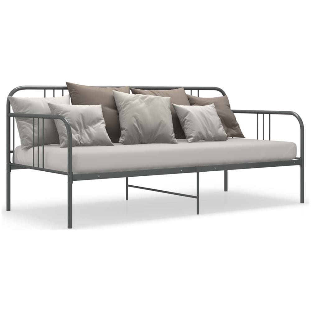 Divano Letto Grigio In Metallo 90x200 Cm - Foto 2