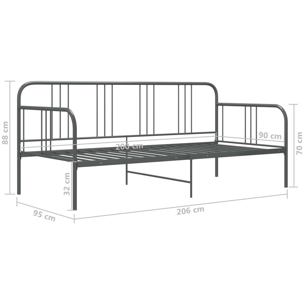 Divano Letto Grigio In Metallo 90x200 Cm - Foto 8