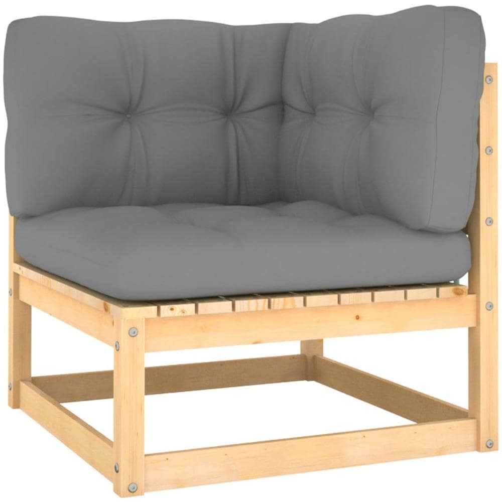 Set Salotto Giardino 7 pz Cuscini Antracite Legno Massello Pino - Foto 4