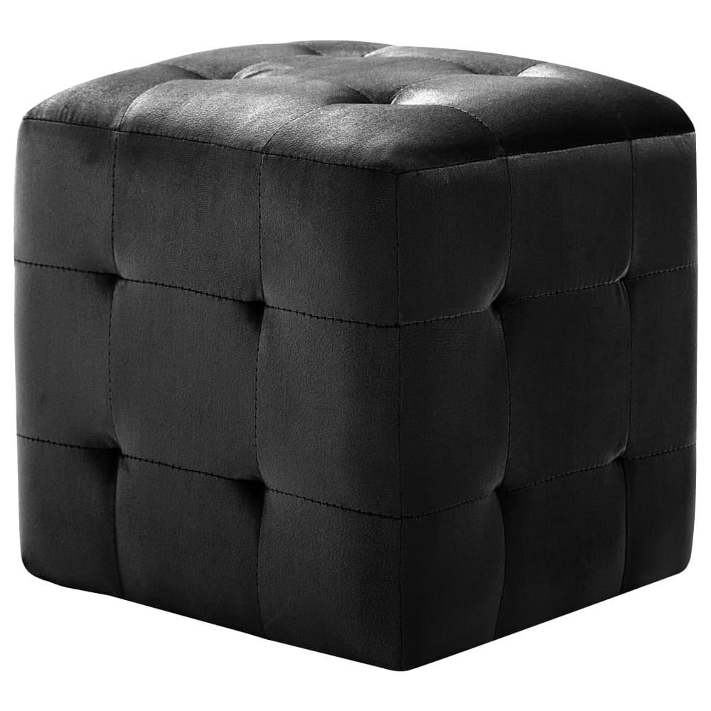 Pouf 2 pz Nero 30x30x30 cm in Velluto - Foto 2