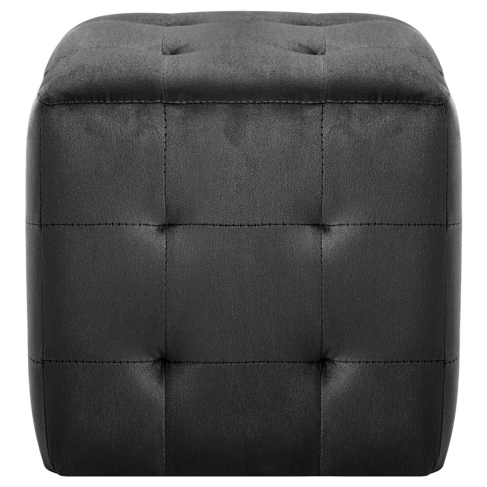Pouf 2 pz Nero 30x30x30 cm in Velluto - Foto 3