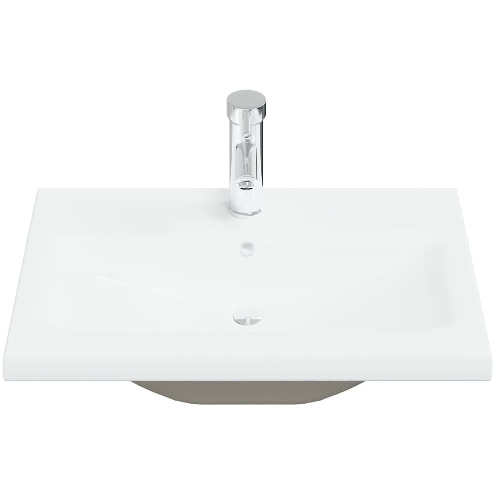 Lavabo da Incasso con Rubinetto 61x39x18 cm in Ceramica Bianco - Foto 2