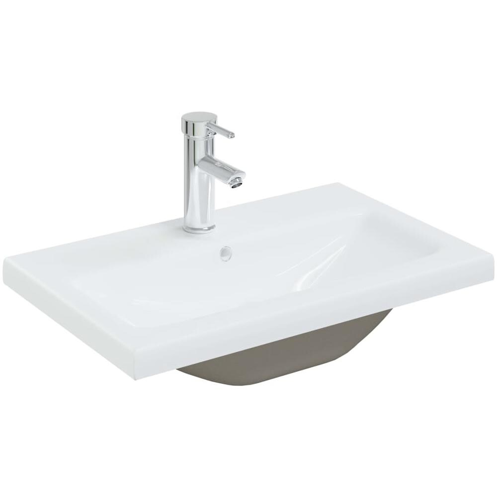 Lavabo da Incasso con Rubinetto 61x39x18 cm in Ceramica Bianco - Foto 1
