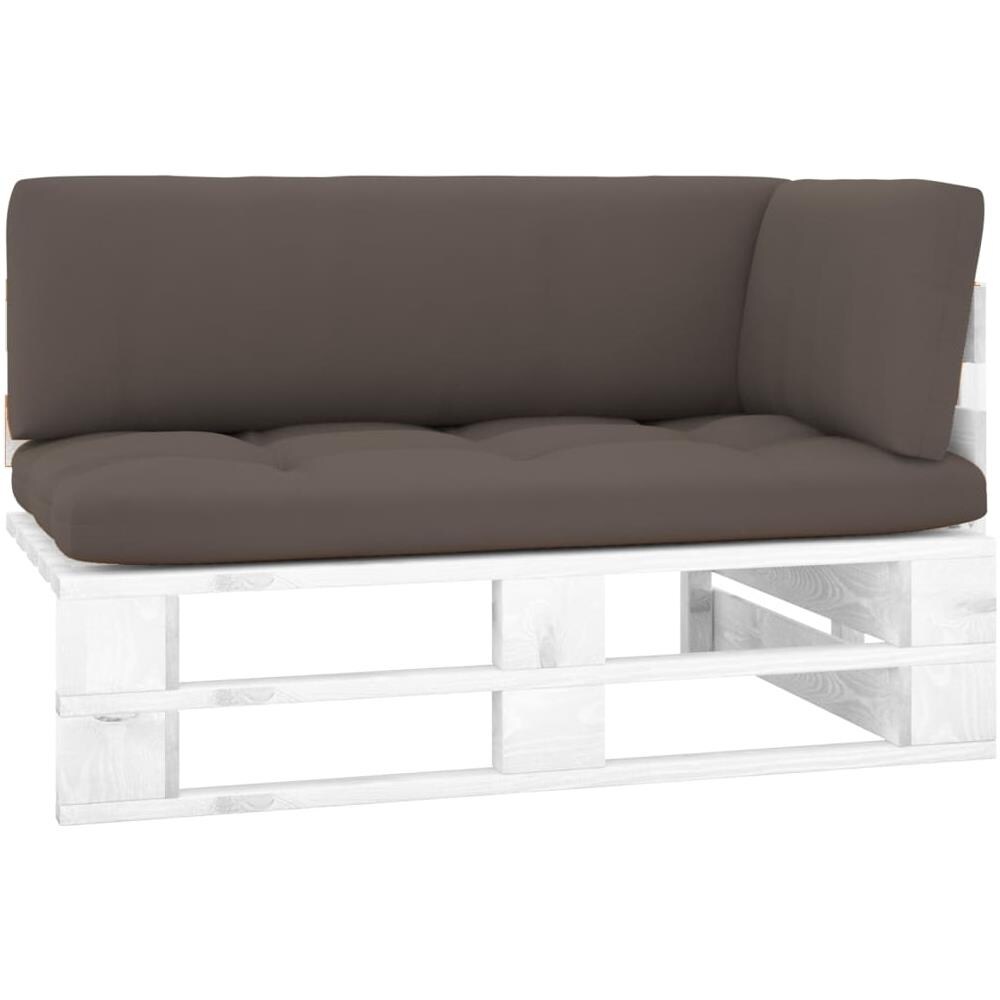 Divano Angolare da Giardino su Pallet Pino Impregnato Bianco - Foto 1