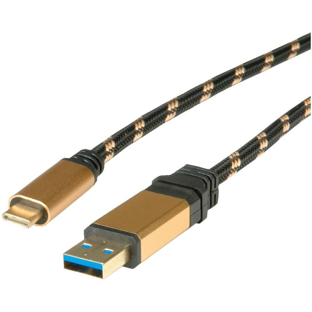 USB 0.5m 0.5m USB A USB C Nero, Oro cavo USB - Foto 1