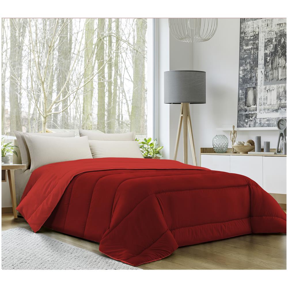 Trapunta Invernale, Calda E Morbida Da 350 Gr / mq - Bordeaux / rosso - Una Piazza E Mezza - Foto 1