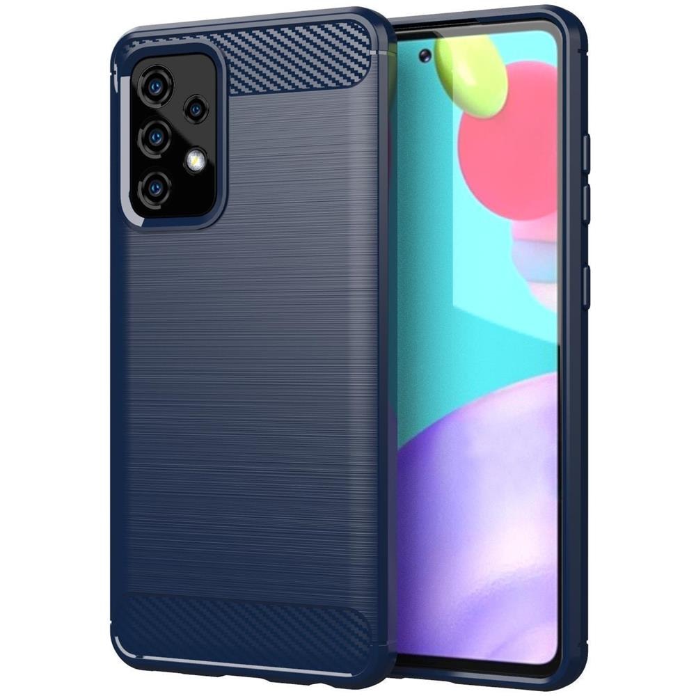 Custodia Compatibile Con Samsung Galaxy A91 / S10 Lite / M80s In Brushed Blu - Coperchio Protettivo In Silicone Tpu Flessibile In Look Acciaio Inossidabile-fibra Di Carbonio - Foto 1
