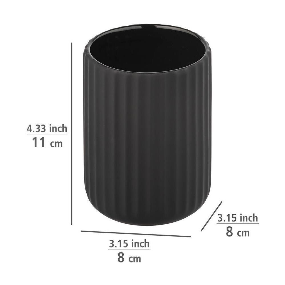 Portaspazzolino Belluno, Ceramica, Nero, Ø 8 Cm, - Foto 7