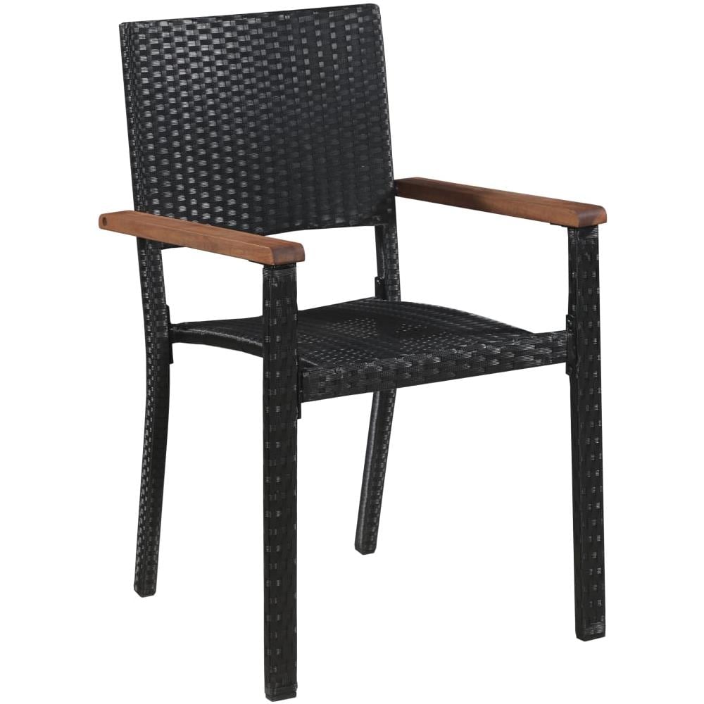 Set Mobili Da Pranzo Per Giardino 7 Pz Nero - Foto 3