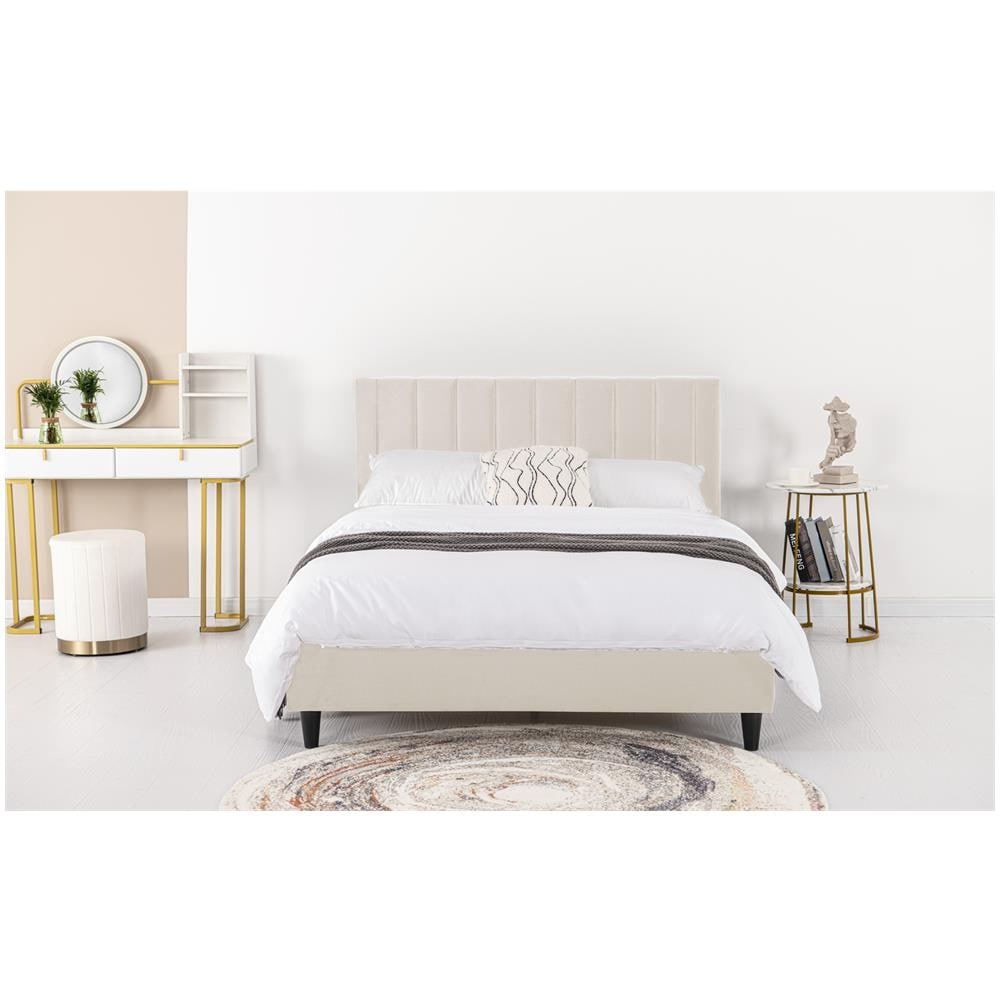 Cambridge Letto 140x190 Cm In Velluto Beige - Foto 8