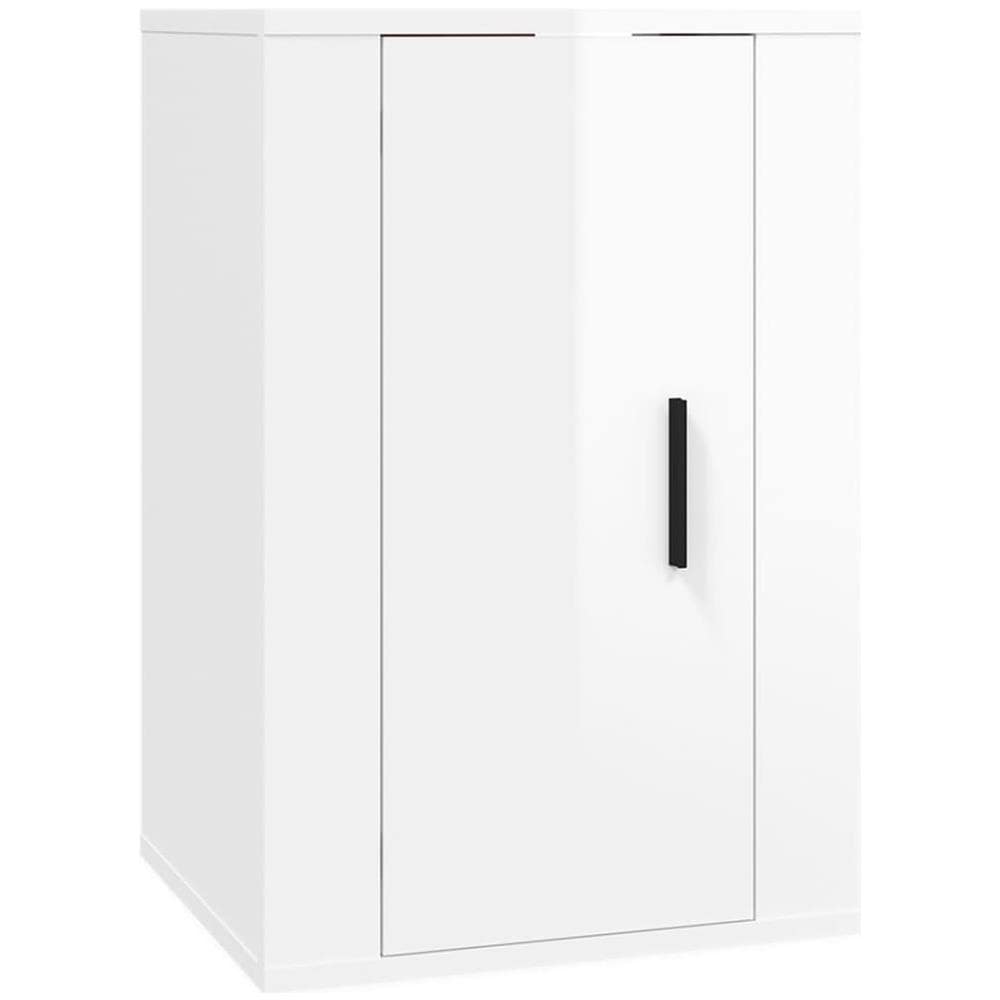 Mobile Porta Tv A Parete Bianco Lucido 40x34,5x60 Cm - Foto 2