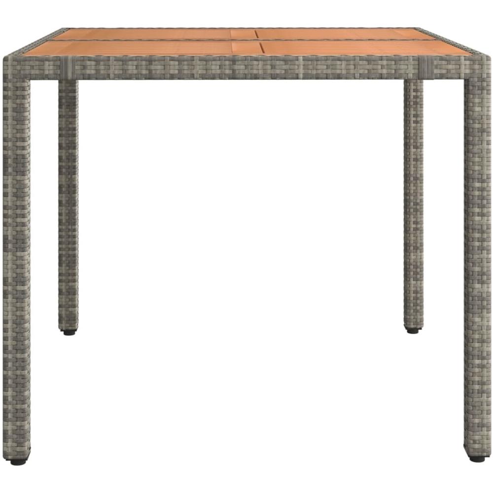 Tavolo Giardino Piano Legno Grigio Polyrattan E Massello Acacia - Foto 1