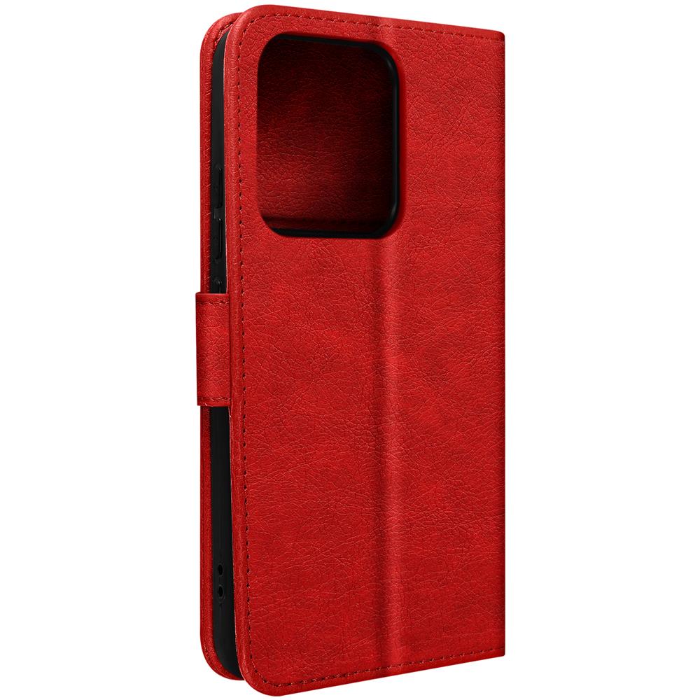 Custodia Per Xiaomi 13 Pro, Portacarte E Funzione Supporto Rossa - Foto 1