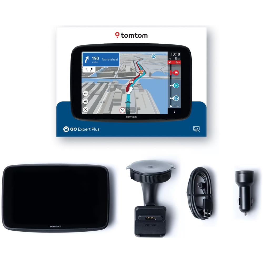 GO Expert Plus Premium Pack Navigatore per Camion Display 7" Touch Memoria 32GB Mappe del Mondo + Caricatore Doppio + Dischi Adesivi + Custodia in Pelle - Foto 5