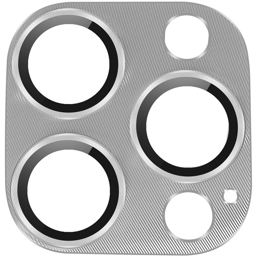 Vetro Temperato Fotocamera Per Iphone 15 Pro E 15 Pro Max Bordo Argento - Foto 1
