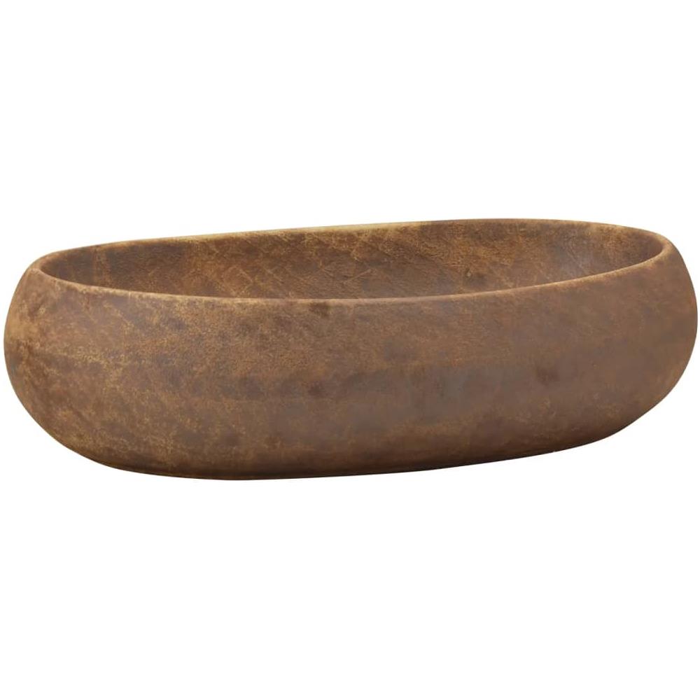 Lavabo da Appoggio Marrone Ovale 59x40x15 cm Ceramica - Foto 2