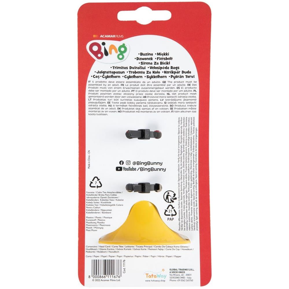 Trombetta Ciclo Bambino Coniglietto Bing Rosso Giallo Bici - Foto 4