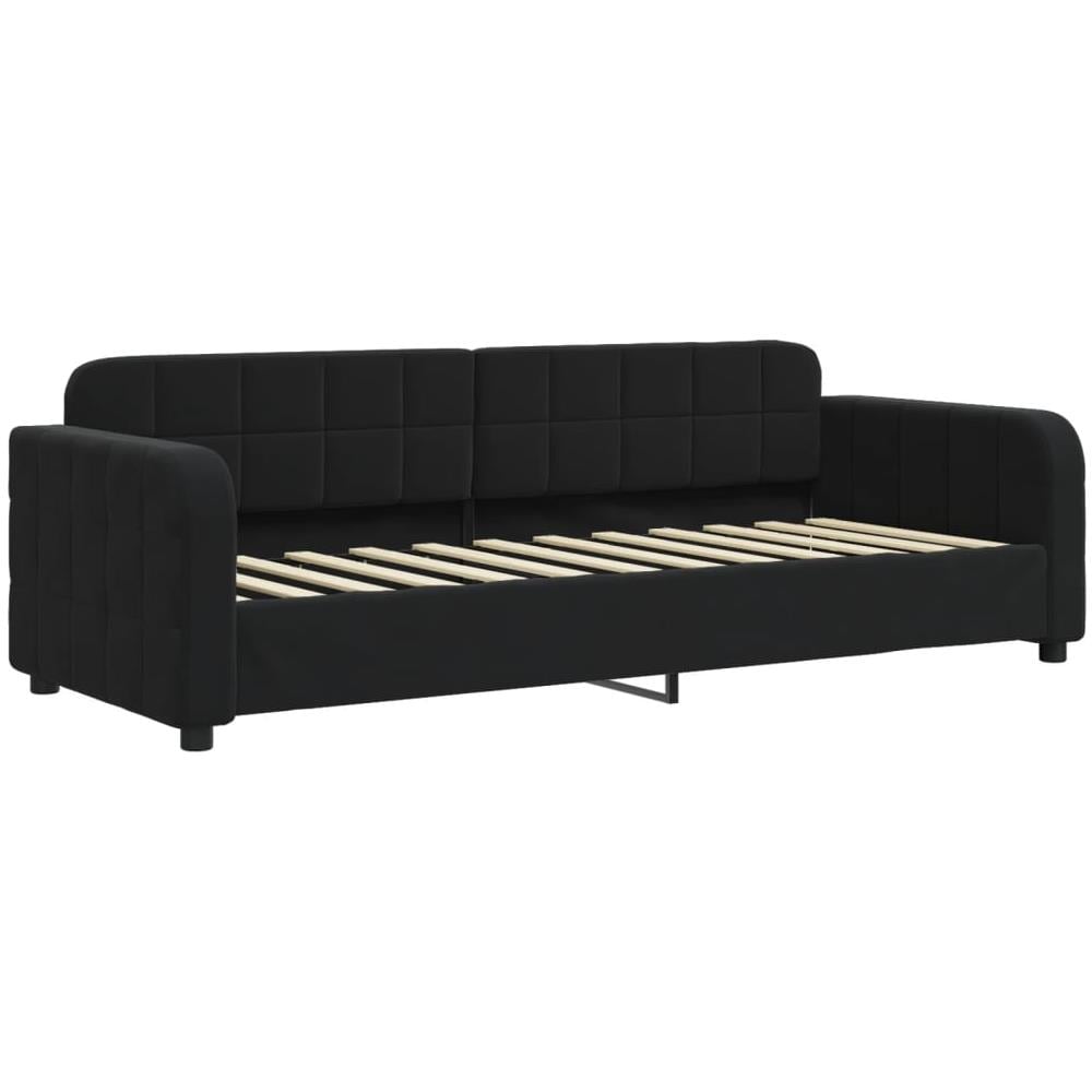 Letto Da Giorno Nero 80x200 Cm In Velluto - Foto 1