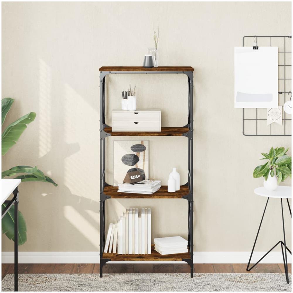 Libreria A 4 Ripiani Rovere Fumo 59x35x132 Cm Legno Multistrato - Foto 1