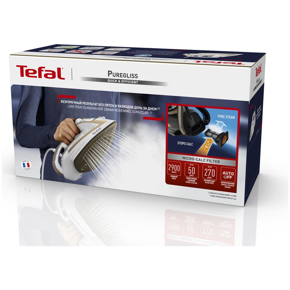 Puregliss FV8042 Ferro da stiro a secco e a vapore Durilium AirGlide Autoclean soleplate 3000 W Bronzo, Bianco - Foto 11