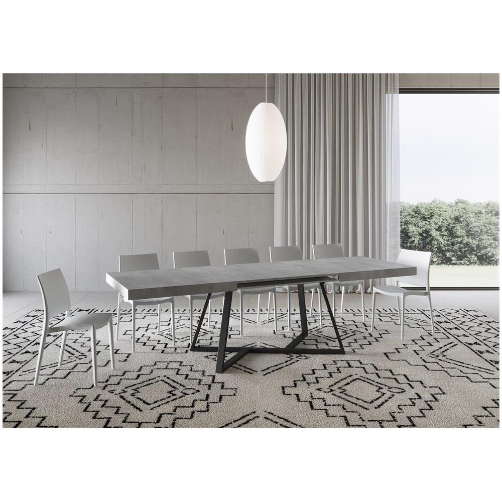 Tavolo allungabile 90x200/304 cm Booster cemento gambe antracite - Foto 3