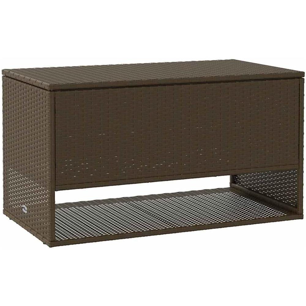 Scatola per Cuscini da Esterno Marrone 100x55x55,5cm Polyrattan - Foto 1