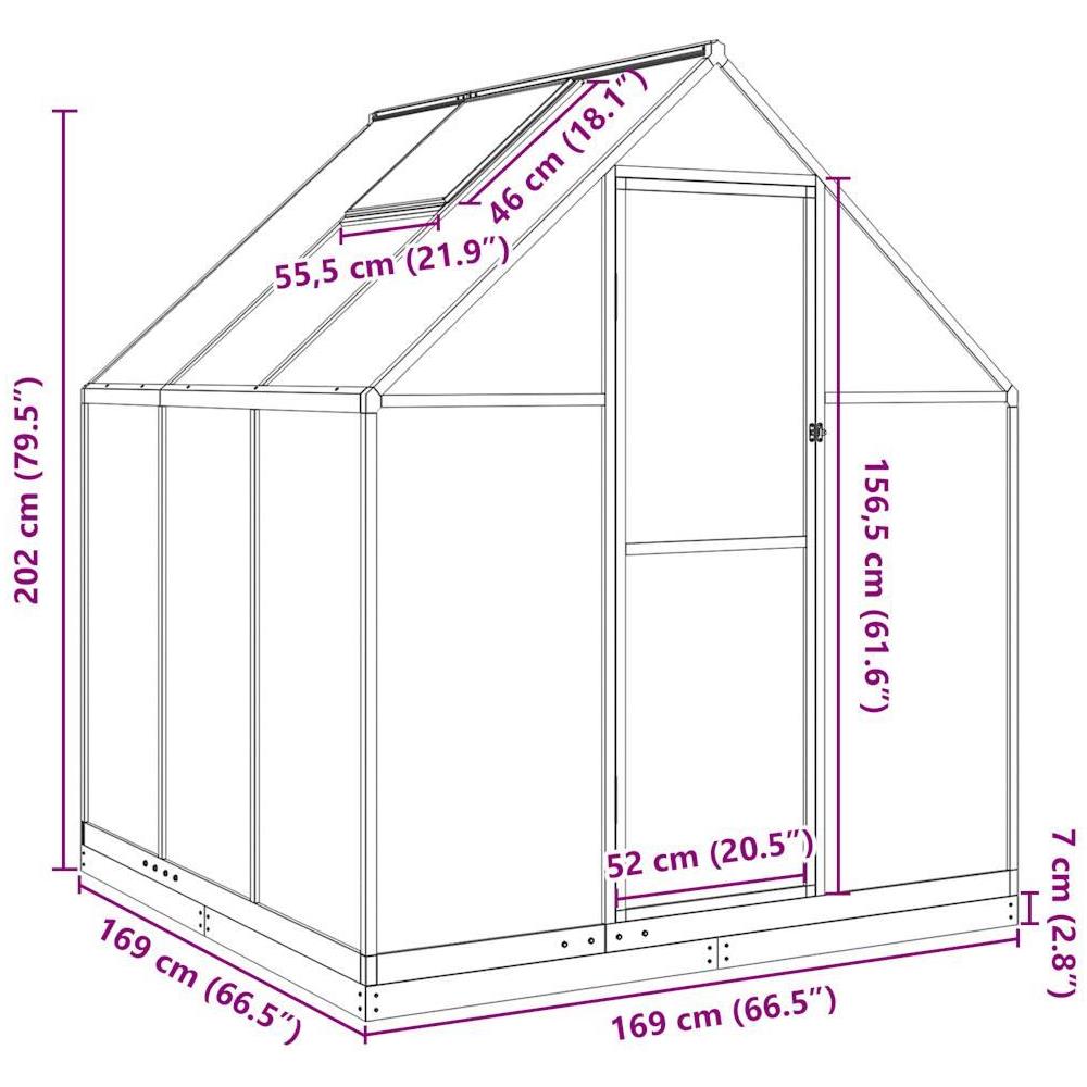 Telaio Serra con Base Verde 169x169x202 cm in Alluminio - Foto 10