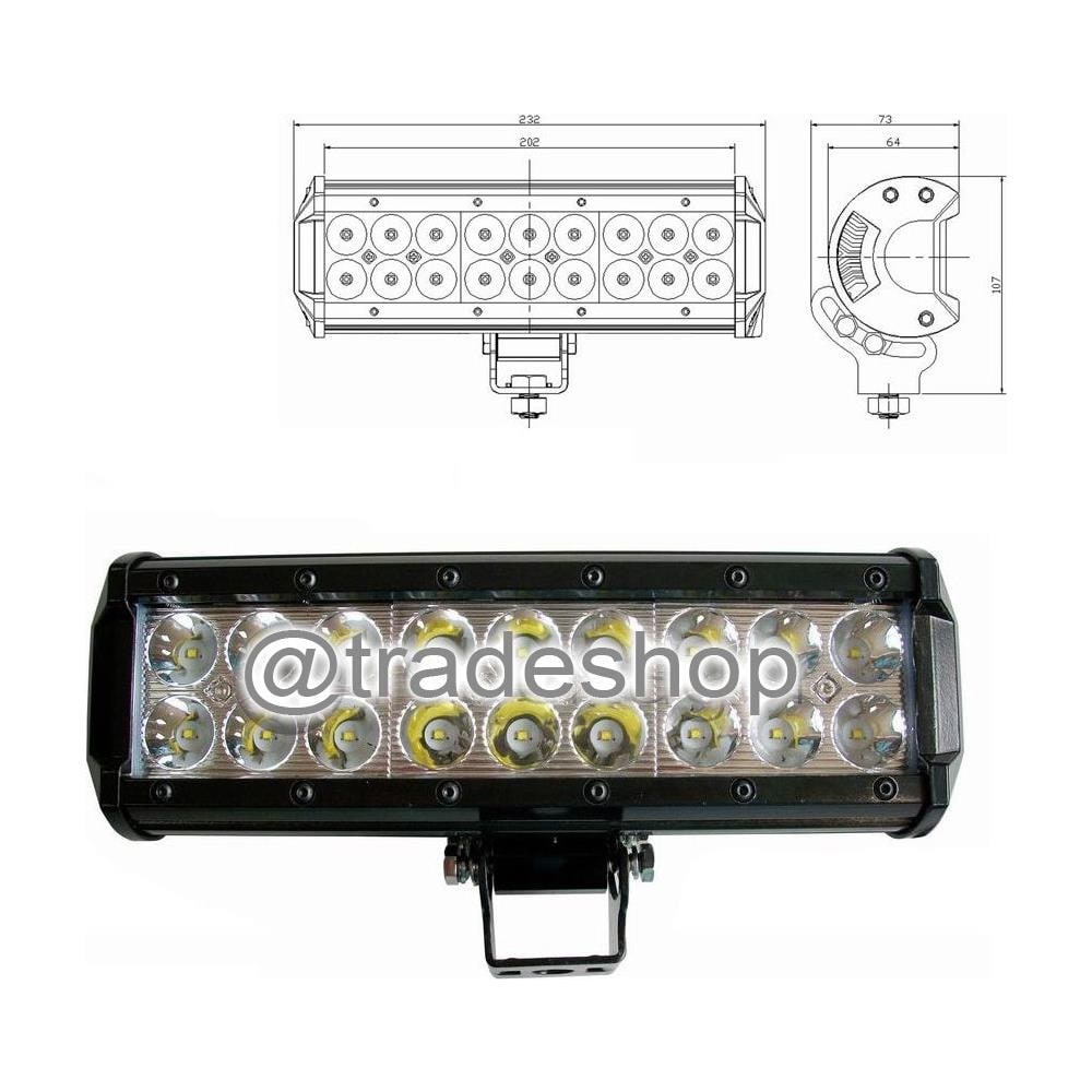 Faro Luce Led Barra D 72 120 240w Inclinabili Supporti 12v Suv Auto Paraurti - 54w - Foto 1