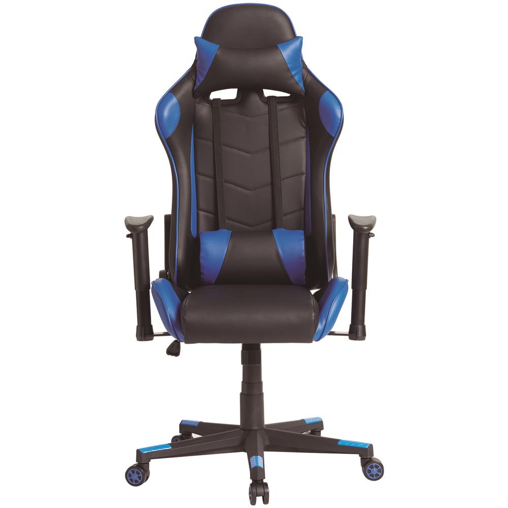 Sedia Da Ufficio Professionale Per Corridore Da Gioco Blu, Sedia Con Braccioli, Supporto E Cuscino Lombare (tessuto Sintetico, Inclinazione E Altezza Regolabile, Braccioli Regolabili, Regolabile A 180º)  - Foto 5