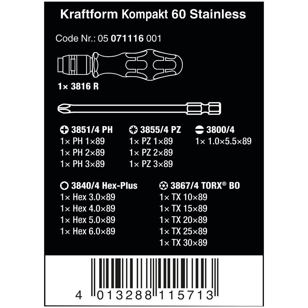 Kraftform Kompakt 60, in acciaio inox, 17 pezzi - Foto 2