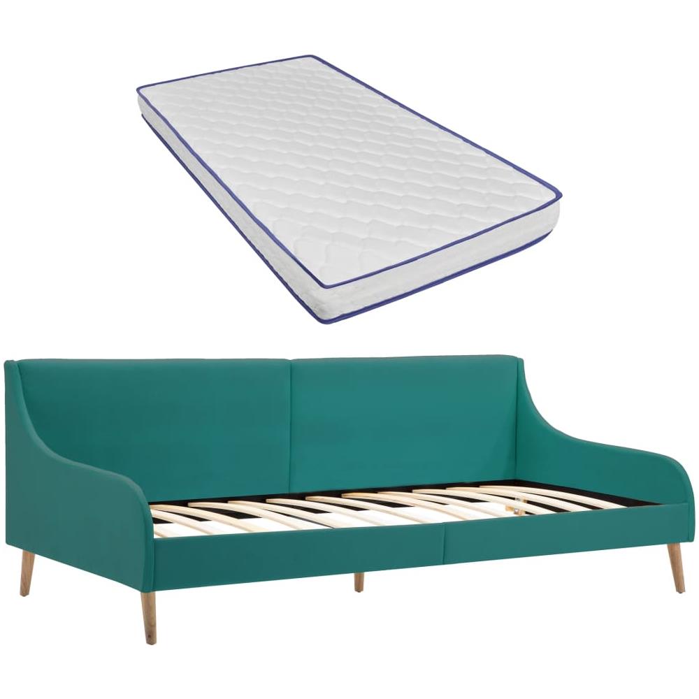 Vidaxl Divano Letto Con Materasso Memory Foam Verde In Tessuto Eprice