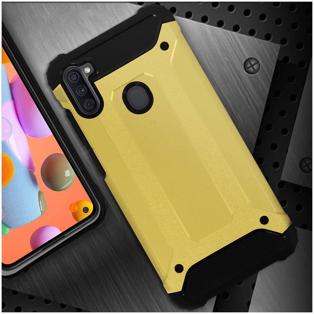 Cover Samsung Galaxy A11 Protezione Bi-materia Anti-caduta Oro - Foto 2