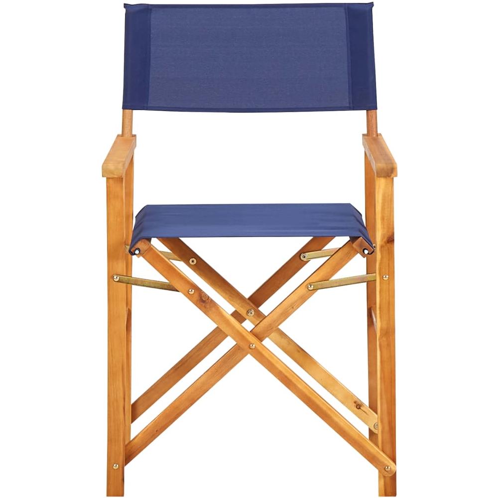 Sedie Da Regista 2 Pz In Legno Massello Di Acacia Blu - Foto 2