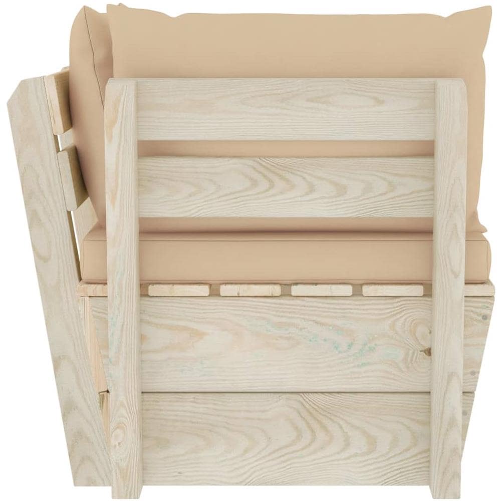Divano Angolare Da Giardino Su Pallet E Cuscini Legno Di Abete - Foto 3
