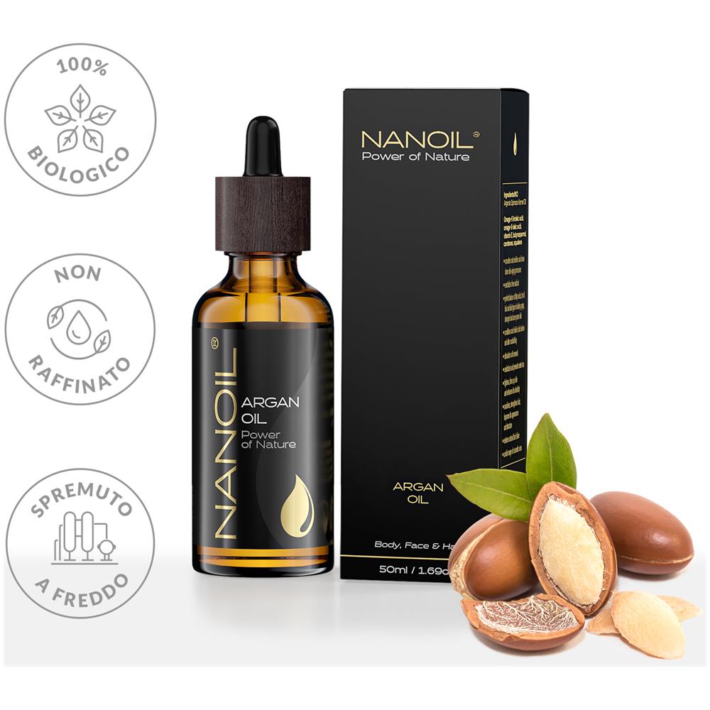 Argan Oil - Olio Di Argan Naturale, Spremuto A Freddo E Non Raffinato Per La Cura Di Viso, Corpo E Capelli, 50 Ml (1,7 Us Fl Oz). Riparazione, Protezione Dal Calore E Antiossidazione - Foto 2