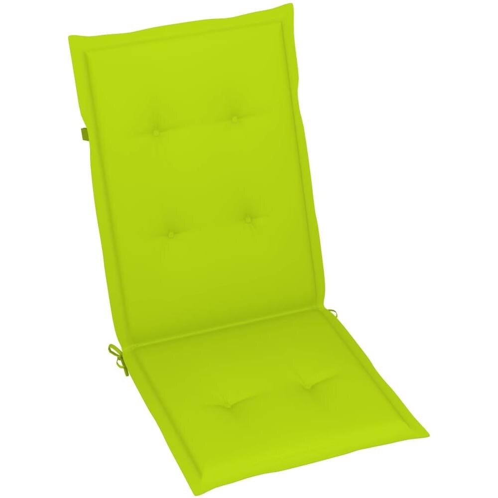 Cuscini per Sedie da Giardino 4 pz Verde Brillante 120x50x4 cm - Foto 2