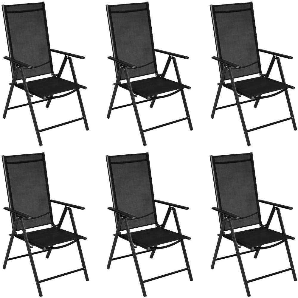 Set Mobili da Pranzo da Giardino 7 pz in Alluminio Nero - Foto 3