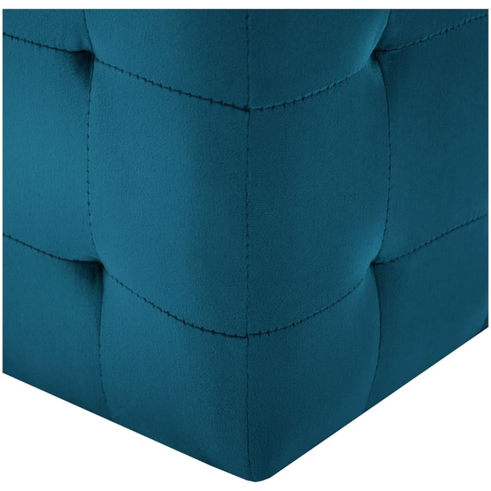 Pouf 2 pz Blu 30x30x30 cm in Velluto - Foto 2