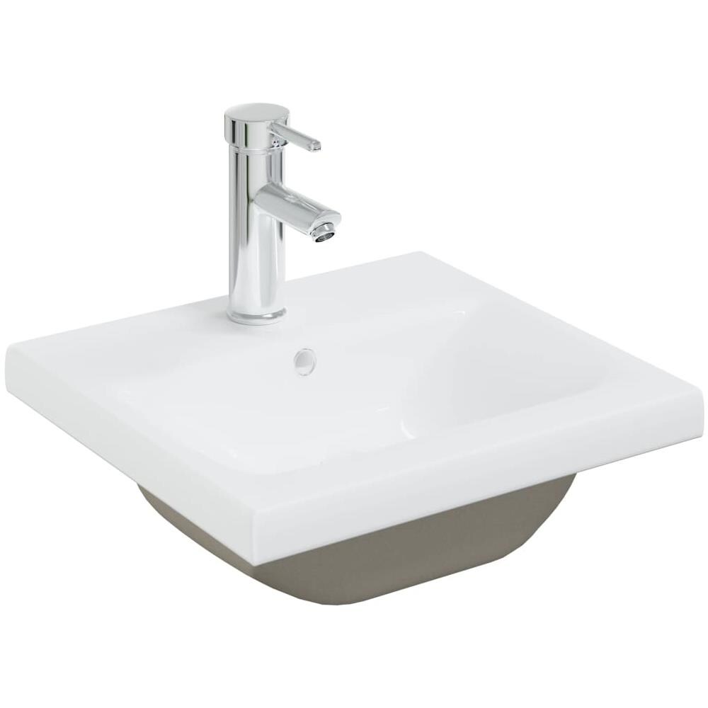 Lavabo da Incasso con Rubinetto 42x39x18 cm in Ceramica Bianco - Foto 1