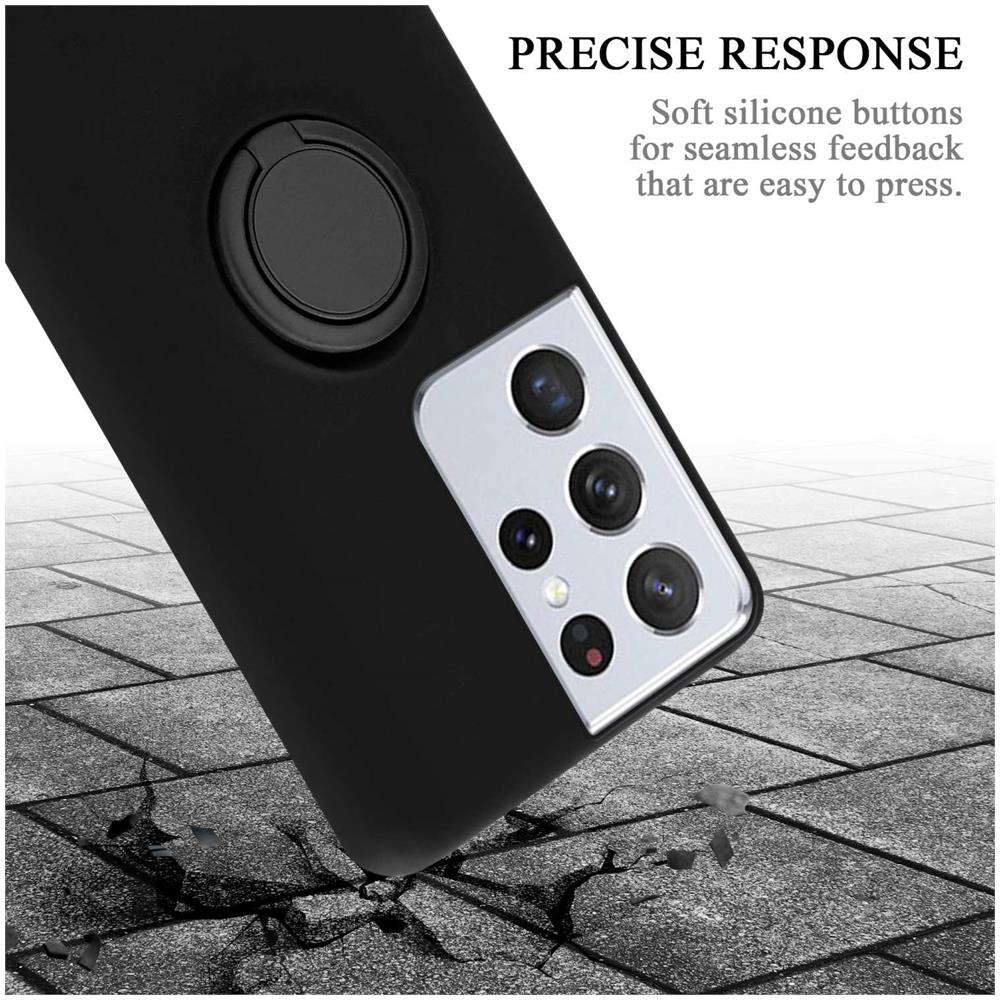 Cadorabo Custodia Compatibile Con Samsung Galaxy S22 Ultra In Liquid Nero - Coperchio Protettivo In Silicone Tpu Flessibile Con Anello - Foto 8