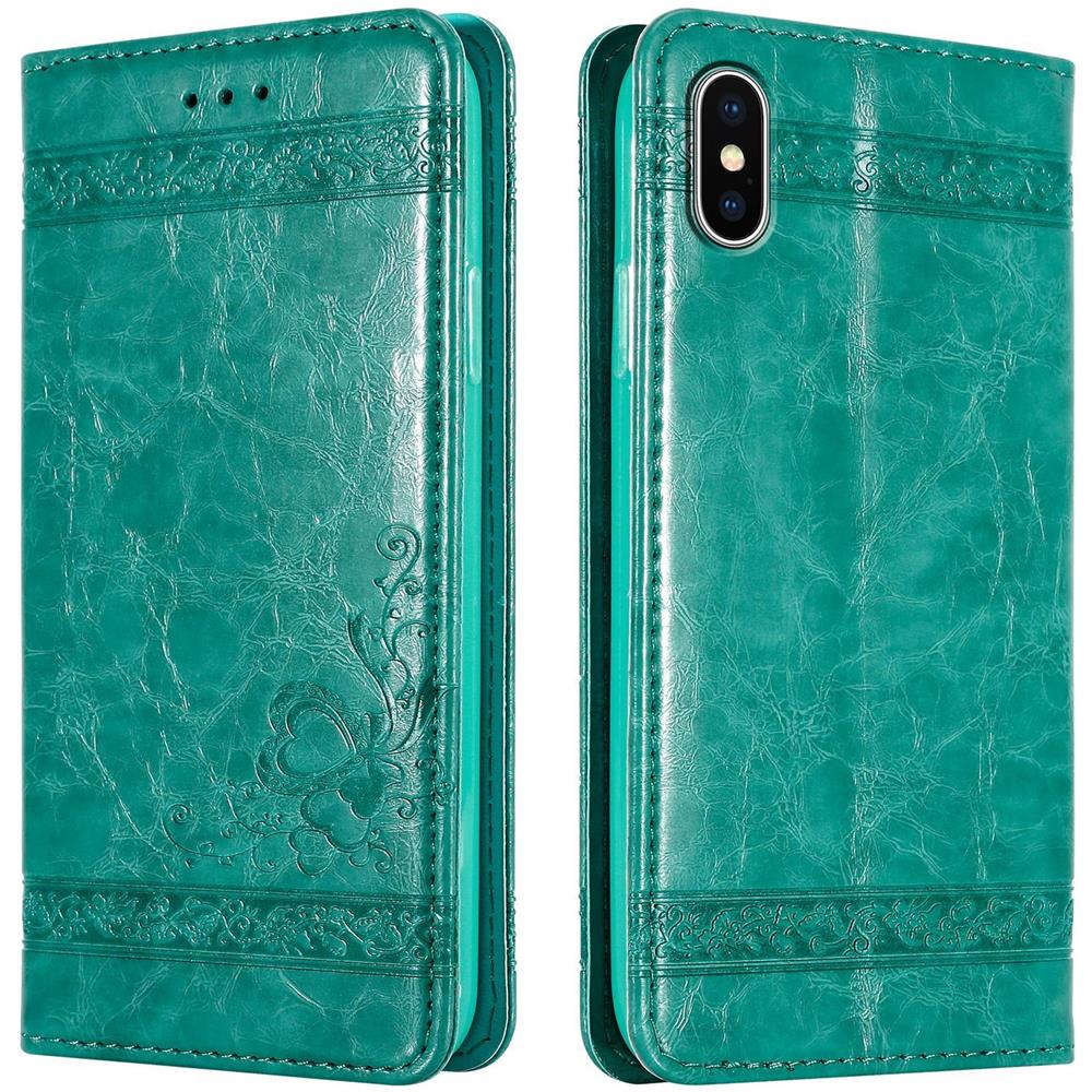 Cadorabo Custodia Compatibile Con Apple Iphone Xs Max In Turchese Con Ornamenti - Coperchio Protettiva Con Chiusura Magnetica, Funzione Stand E Tasca Per Le Carte - Foto 1