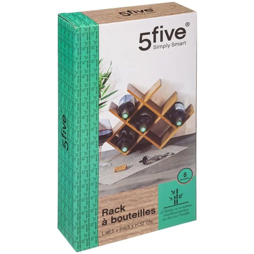 Supporto Per Vino In Bambù, 8 Bottiglie, 5five Simply Smart - Foto 2