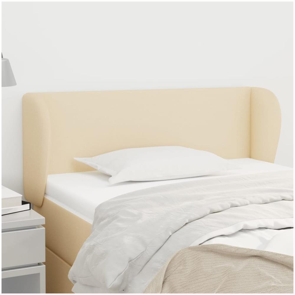 Testiera Ad Orecchio Crema 103x23x78/88 Cm In Tessuto - Foto 1