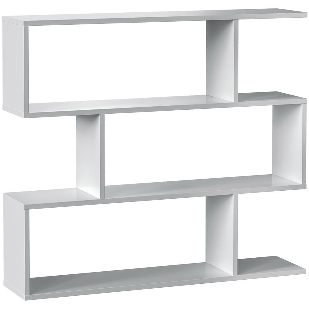 Libreria Bologna Colore Bianco Lucido 6 Fori, Per Soggiorno, Sala Da Pranzo O Ufficio, 110 Cm (larghezza) 25 Cm (profondità) 97 Cm (altezza) - Foto 1