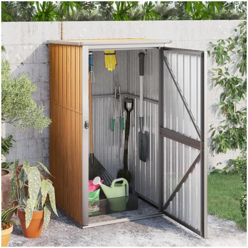 Capanno per Attrezzi Marrone 88x89x161 cm in Acciaio Zincato - Foto 1